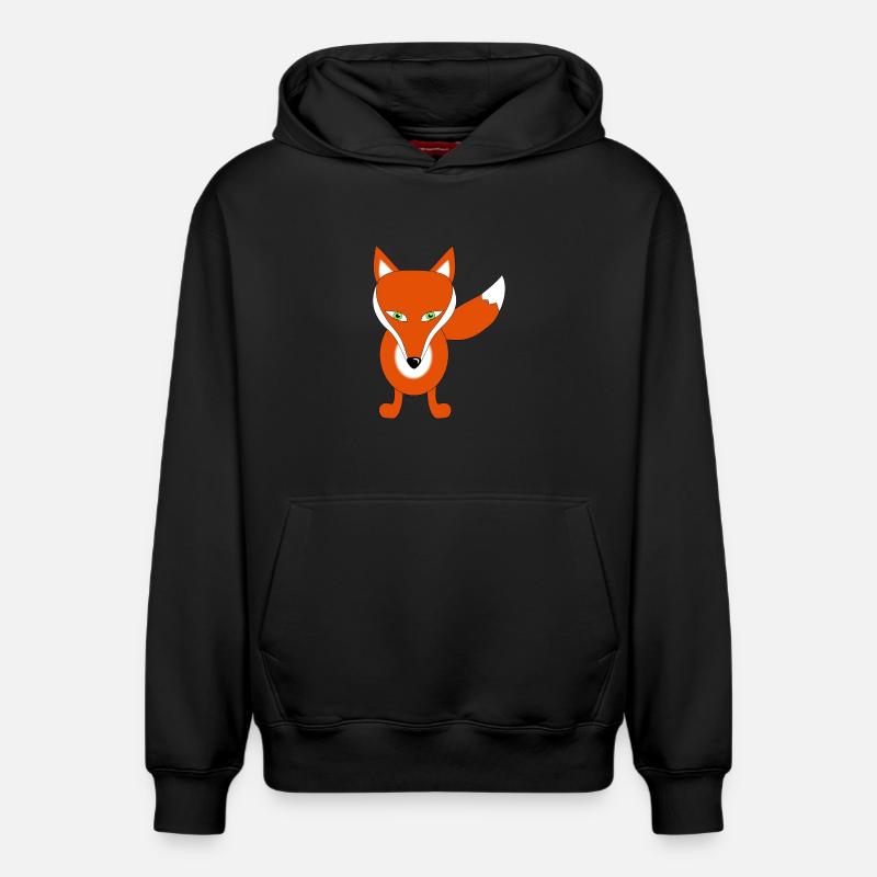 renard - Sweat à capuche unisexe décontracté en coton biologique – de SPREAD - noir