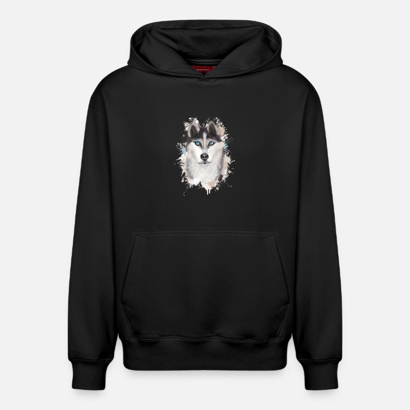 Wolf - Sweat à capuche unisexe décontracté en coton biologique – de SPREAD - noir