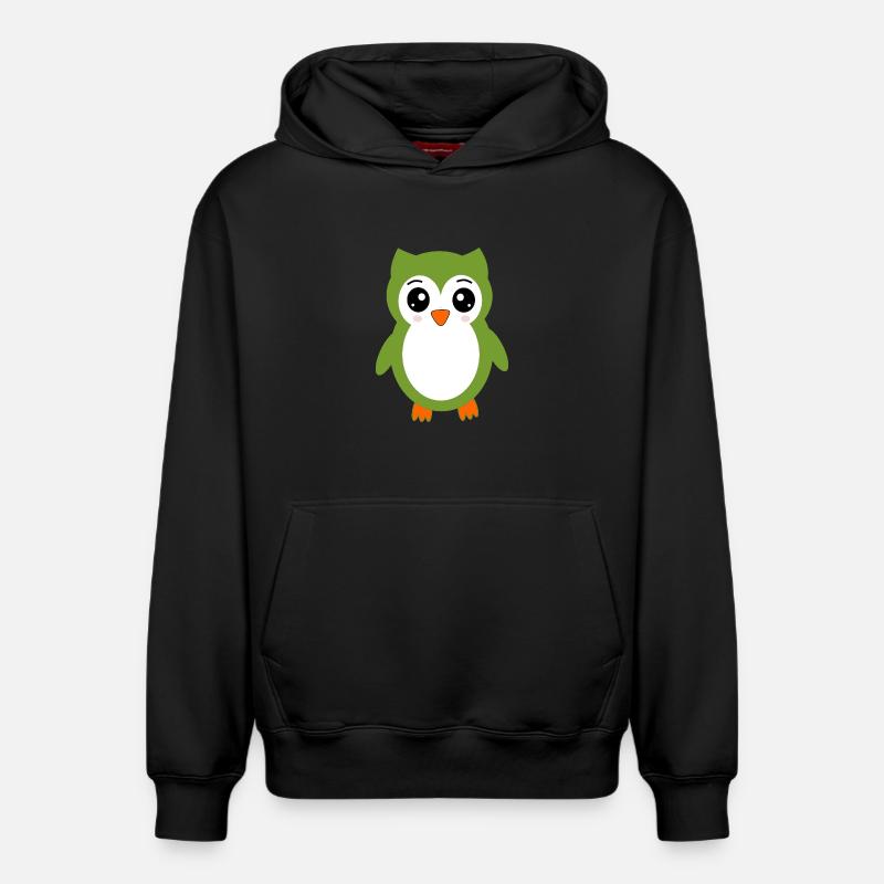 Eule grüne Eule - Relaxed Unisex Organic Hoodie – von SPREAD - Schwarz