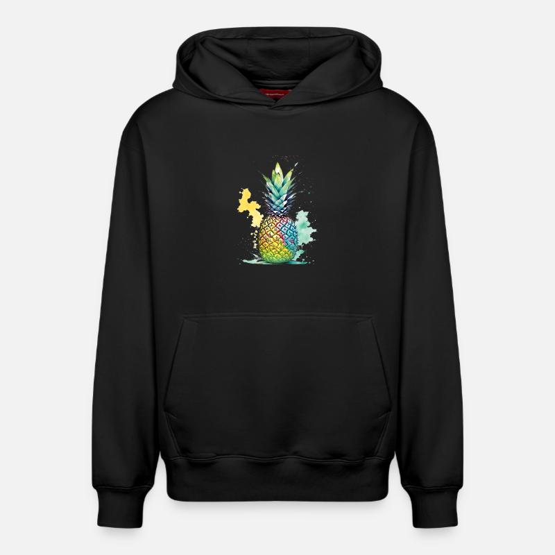 Ananas - Sweat à capuche unisexe décontracté en coton biologique – de SPREAD - noir