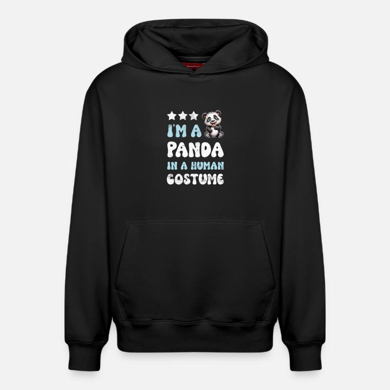 Panda Panda Ours - Sweat à capuche unisexe décontracté en coton biologique – de SPREAD - noir