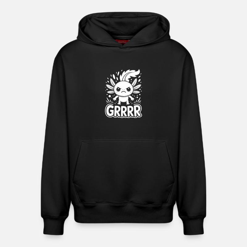 Grump Axolotl - Sweat à capuche unisexe décontracté en coton biologique – de SPREAD - noir