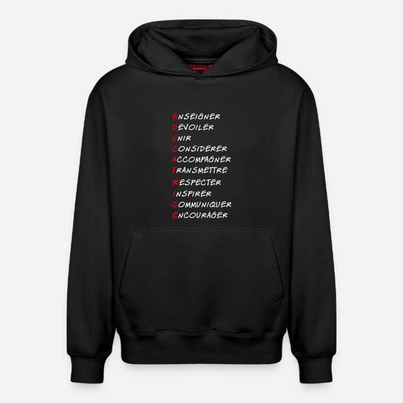Éducatrice - Sweat à capuche unisexe décontracté en coton biologique – de SPREAD - noir