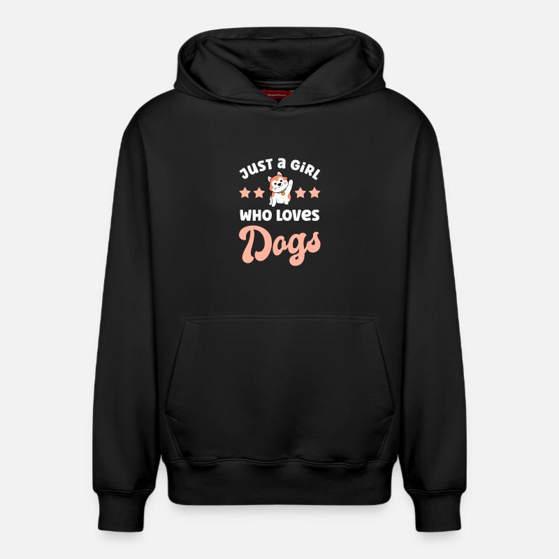 Chiens Chiens - Sweat à capuche unisexe décontracté en coton biologique – de SPREAD - noir