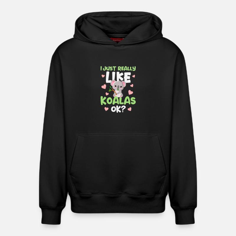 Koala Koala Ours - Sweat à capuche unisexe décontracté en coton biologique – de SPREAD - noir