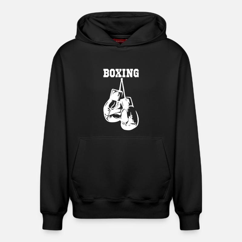 Gants de boxe blancs - Sweat à capuche unisexe décontracté en coton biologique – de SPREAD - noir