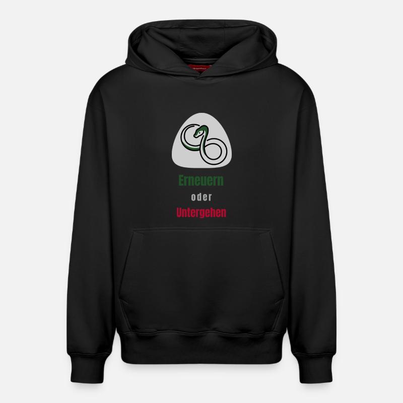 Renouveler ou périr - Sweat à capuche unisexe décontracté en coton biologique – de SPREAD - noir