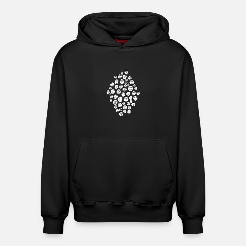 50 visages - Sweat à capuche unisexe décontracté en coton biologique – de SPREAD - noir