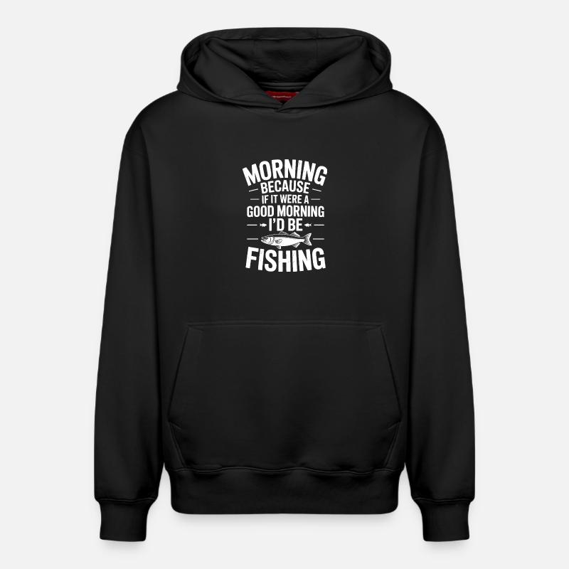 Tee de pêche matinale - Sweat à capuche unisexe décontracté en coton biologique – de SPREAD - noir