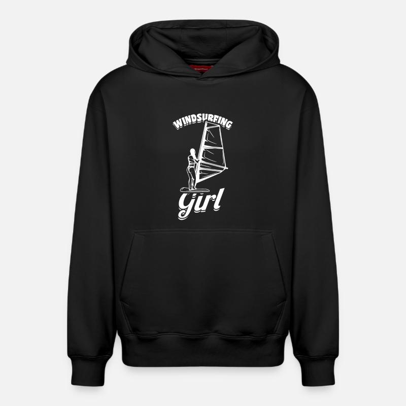 Windsurfer Mädchen - Relaxed Unisex Organic Hoodie – von SPREAD - Schwarz