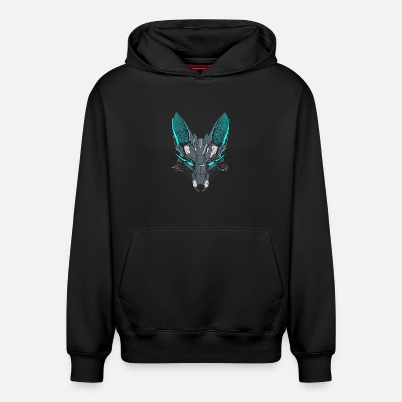 Méca Renard - Sweat à capuche unisexe décontracté en coton biologique – de SPREAD - noir