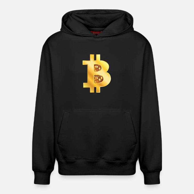 Bitcoin Or - Sweat à capuche unisexe décontracté en coton biologique – de SPREAD - noir