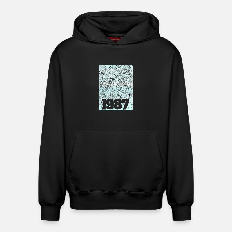 Figure 1987 - Sweat à capuche unisexe décontracté en coton biologique – de SPREAD - noir