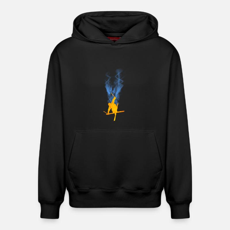 Flamme de ski acrobatique - Sweat à capuche unisexe décontracté en coton biologique – de SPREAD - noir