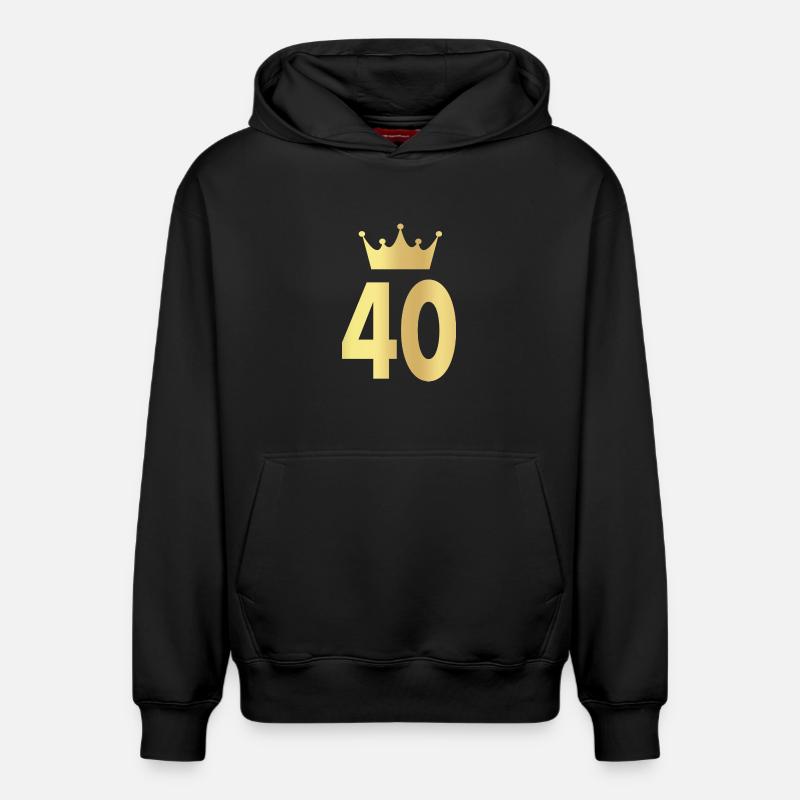 40e anniversaire quarante cadeaux - Sweat à capuche unisexe décontracté en coton biologique – de SPREAD - noir