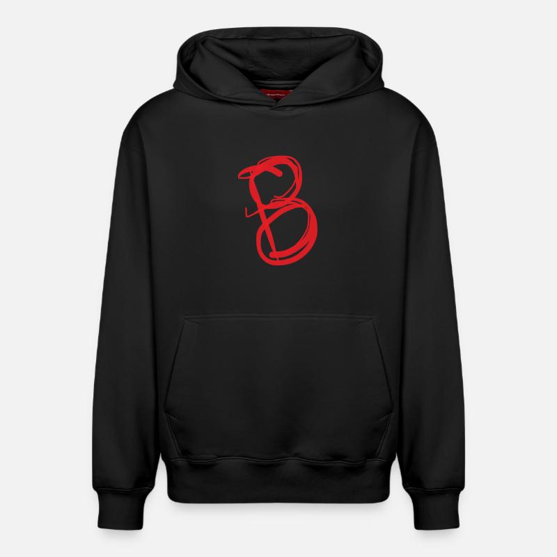 Oblique rouge peppy B - Sweat à capuche unisexe décontracté en coton biologique – de SPREAD - noir