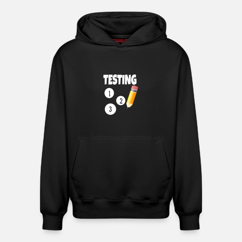 Test 123 avec un crayon - Sweat à capuche unisexe décontracté en coton biologique – de SPREAD - noir