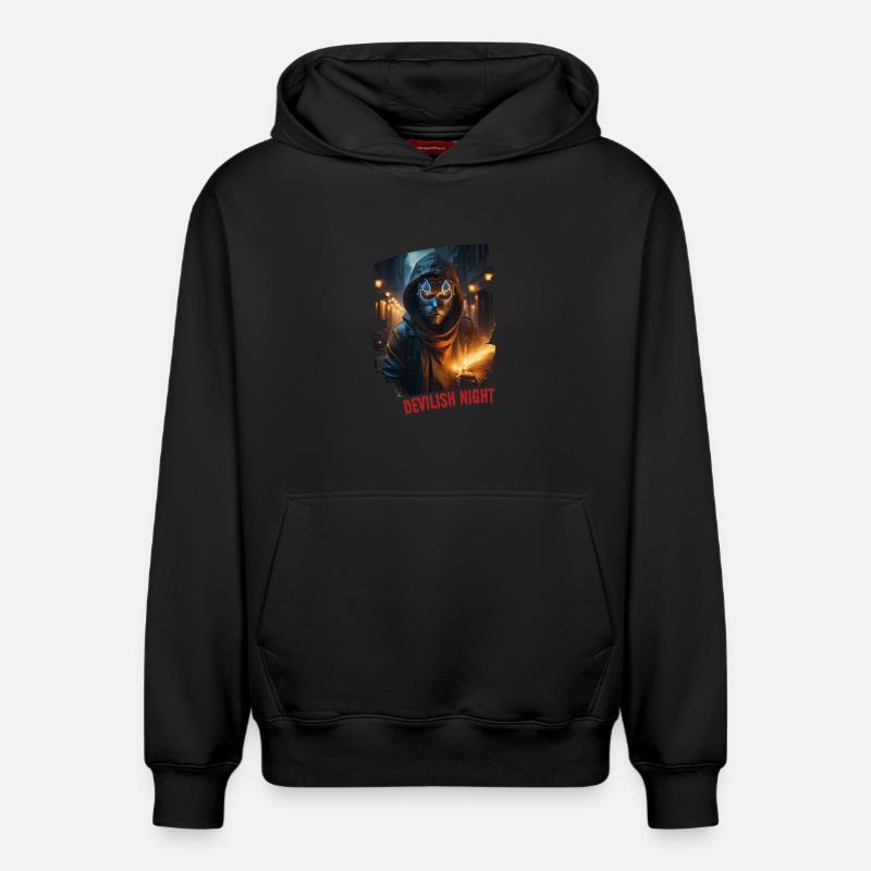 DEVILISH NIGHT - Relaxed Unisex Organic Hoodie – von SPREAD - Schwarz