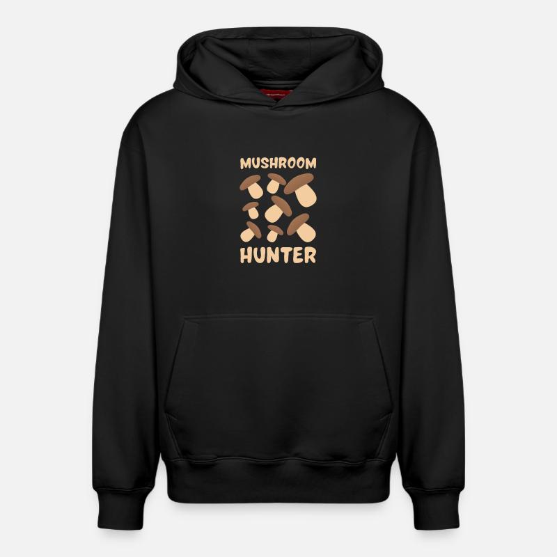 Chasseur de champignons - Sweat à capuche unisexe décontracté en coton biologique – de SPREAD - noir