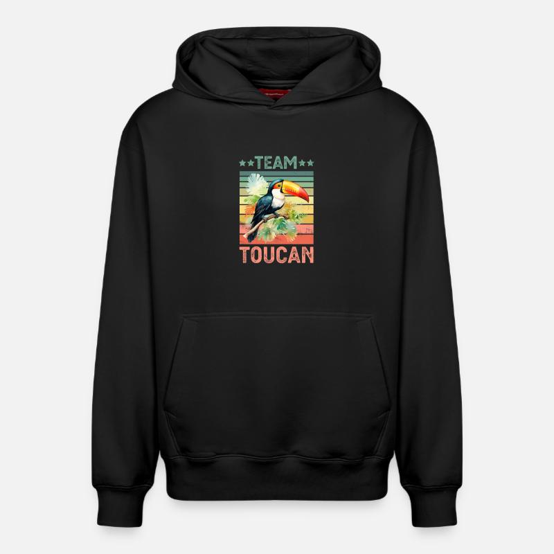 Oiseau Toucan - Sweat à capuche unisexe décontracté en coton biologique – de SPREAD - noir