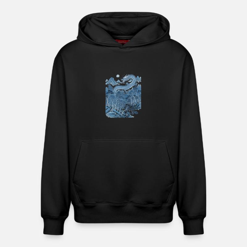 Dragon chinois - Sweat à capuche unisexe décontracté en coton biologique – de SPREAD - noir