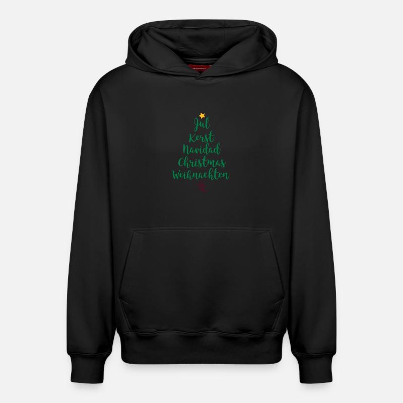 Arbre de Noël - Sweat à capuche unisexe décontracté en coton biologique – de SPREAD - noir