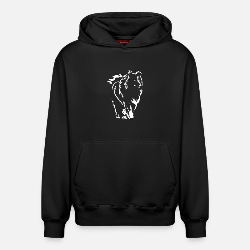 Collie « Édition Noire » - Sweat à capuche unisexe décontracté en coton biologique – de SPREAD - noir