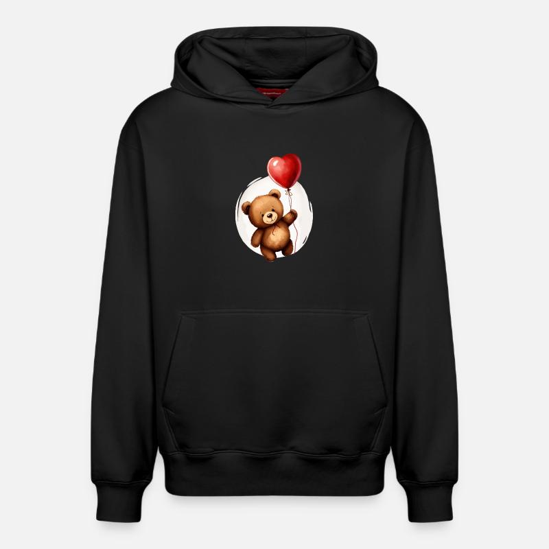 Ours avec ballon - Sweat à capuche unisexe décontracté en coton biologique – de SPREAD - noir