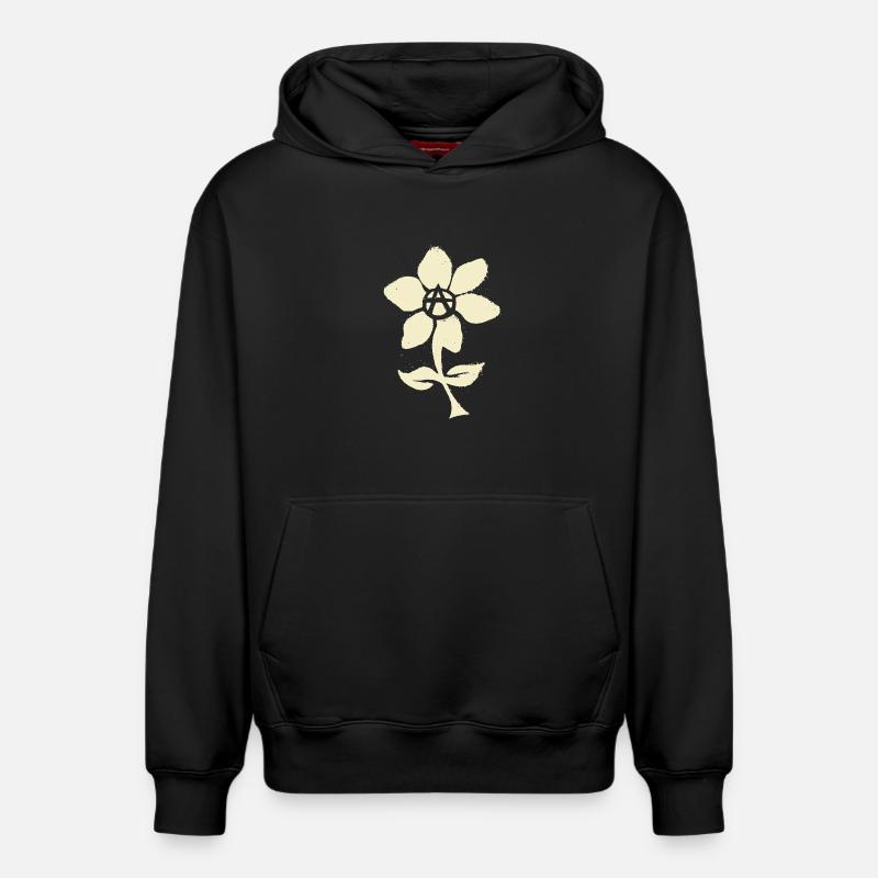 Fleur anarchiste - Sweat à capuche unisexe décontracté en coton biologique – de SPREAD - noir