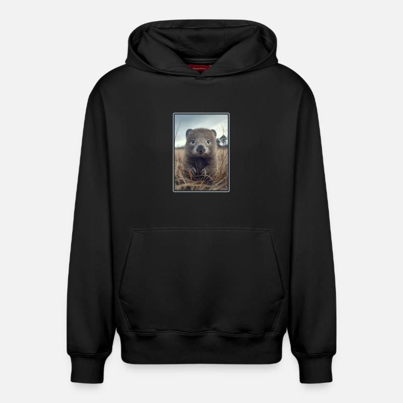 Wombats Wombat - Sweat à capuche unisexe décontracté en coton biologique – de SPREAD - noir