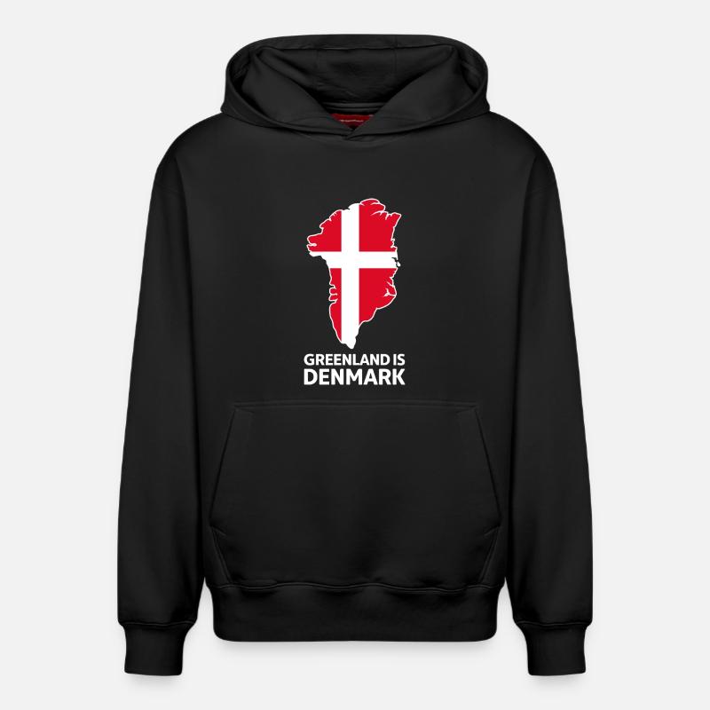 Carte du drapeau Groenland-Danemark - Sweat à capuche unisexe décontracté en coton biologique – de SPREAD - noir