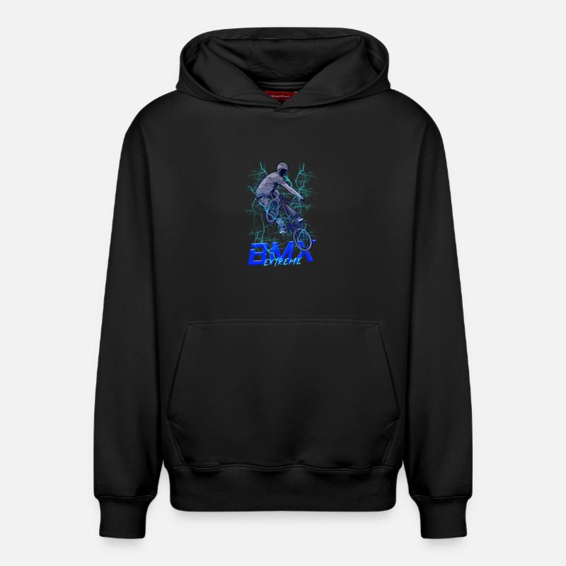Cascade extrême néon BMX - Sweat à capuche unisexe décontracté en coton biologique – de SPREAD - noir