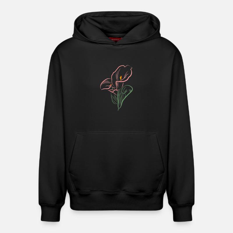 CALLA SoftPink - Sweat à capuche unisexe décontracté en coton biologique – de SPREAD - noir
