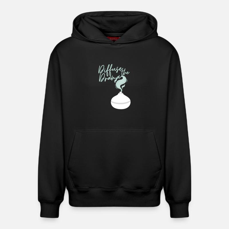 Diffuse the Drama - Relaxed Unisex Organic Hoodie – von SPREAD - Schwarz
