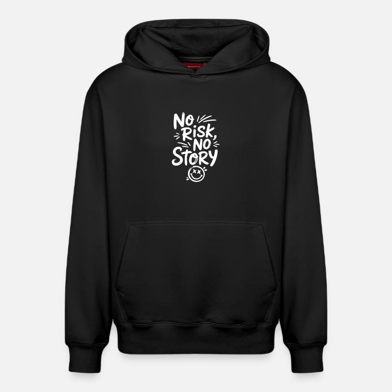 Smiley sans risque, sans histoire - Sweat à capuche unisexe décontracté en coton biologique – de SPREAD - noir