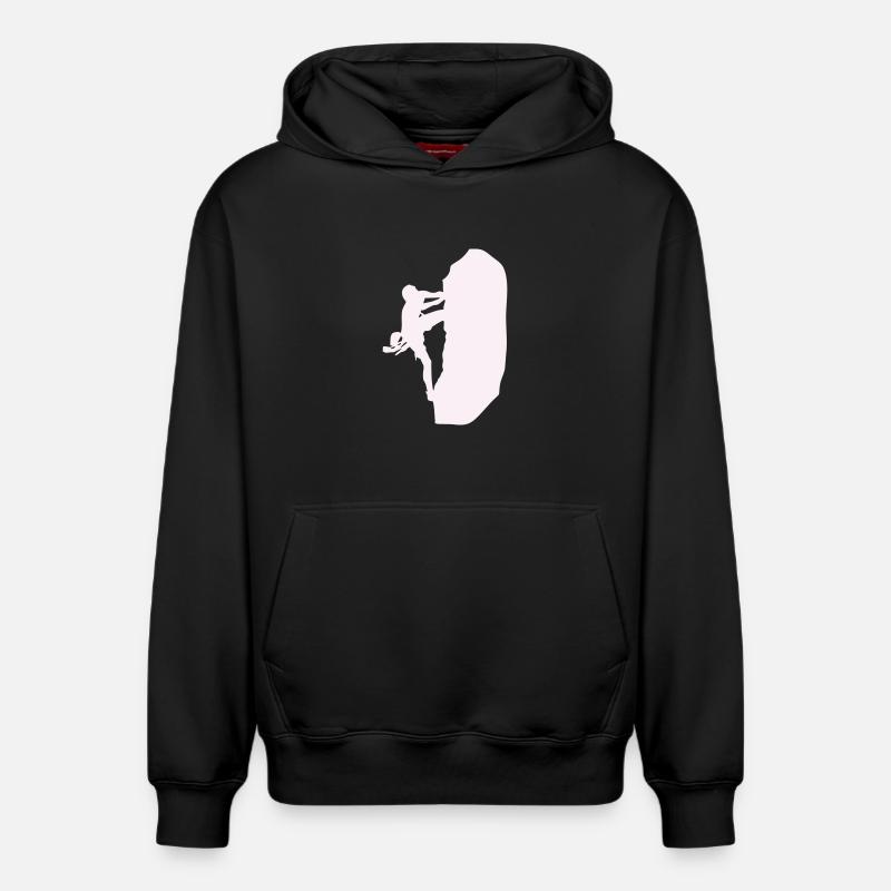 klettern_bergsteigen_silhouette- - Sweat à capuche unisexe décontracté en coton biologique – de SPREAD - noir