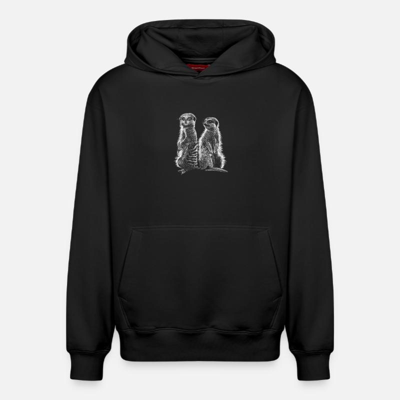 Meerkats - Sweat à capuche unisexe décontracté en coton biologique – de SPREAD - noir
