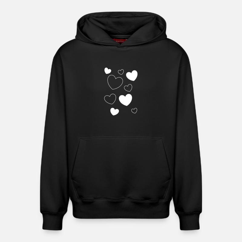 Saint-Valentin, Saint-Valentin, Saint-Valentin - Sweat à capuche unisexe décontracté en coton biologique – de SPREAD - noir