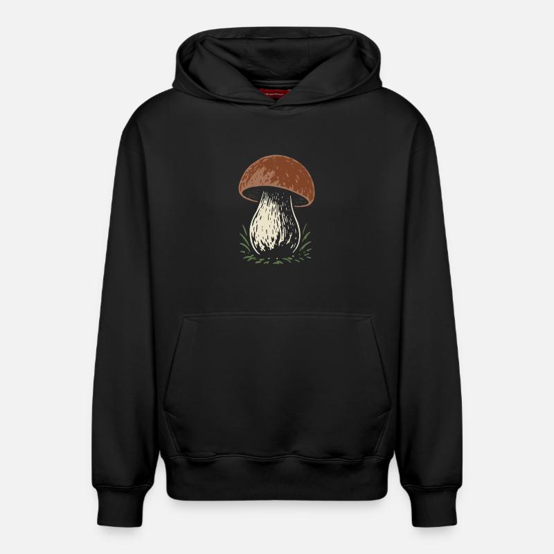 Cueilleur de cèpes - champignons - dicton - Sweat à capuche unisexe décontracté en coton biologique – de SPREAD - noir