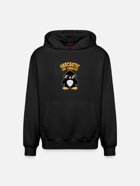 Penguin Sarcastic Side Character Sunglasses Logo - Relaxed Unisex Organic Hoodie – by SPREAD - black