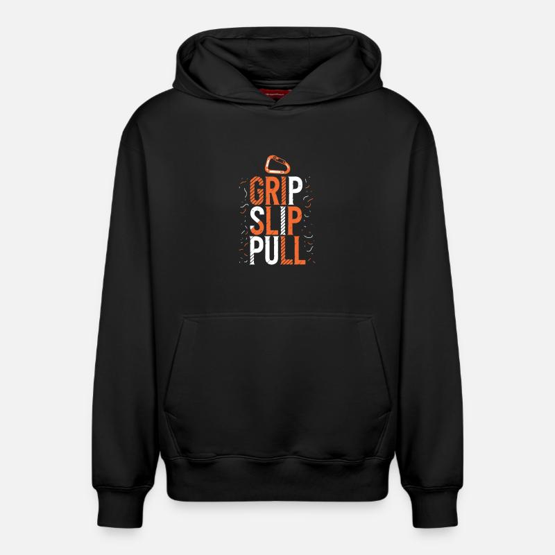 Grip Slip Pullover Klettern - Relaxed Unisex Organic Hoodie – von SPREAD - Schwarz