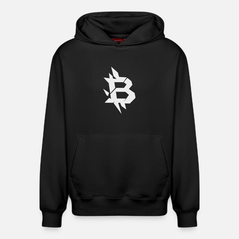 Conception angulaire du Bitcoin B - Sweat à capuche unisexe décontracté en coton biologique – de SPREAD - noir