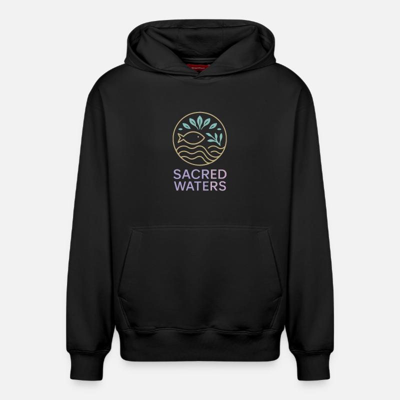 Eaux sacrées (Heilige Wasser) - Sweat à capuche unisexe décontracté en coton biologique – de SPREAD - noir