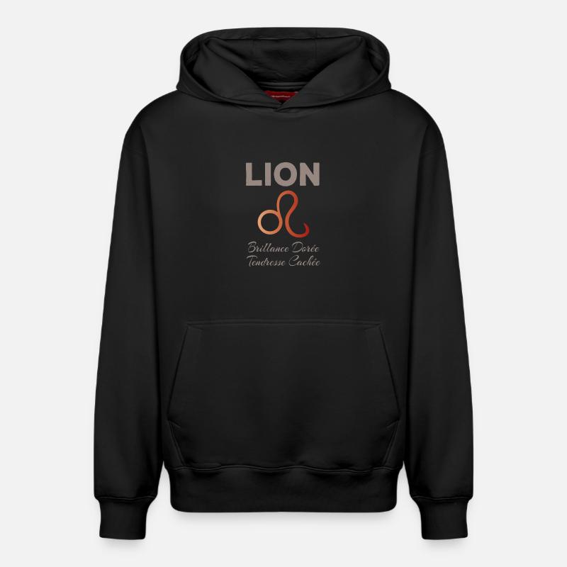 Lion - Sweat à capuche unisexe décontracté en coton biologique – de SPREAD - noir