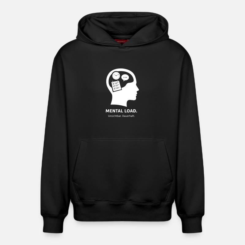 MENTAL LOAD – Unsichtbare Dauerbelastung - Relaxed Unisex Organic Hoodie – von SPREAD - Schwarz