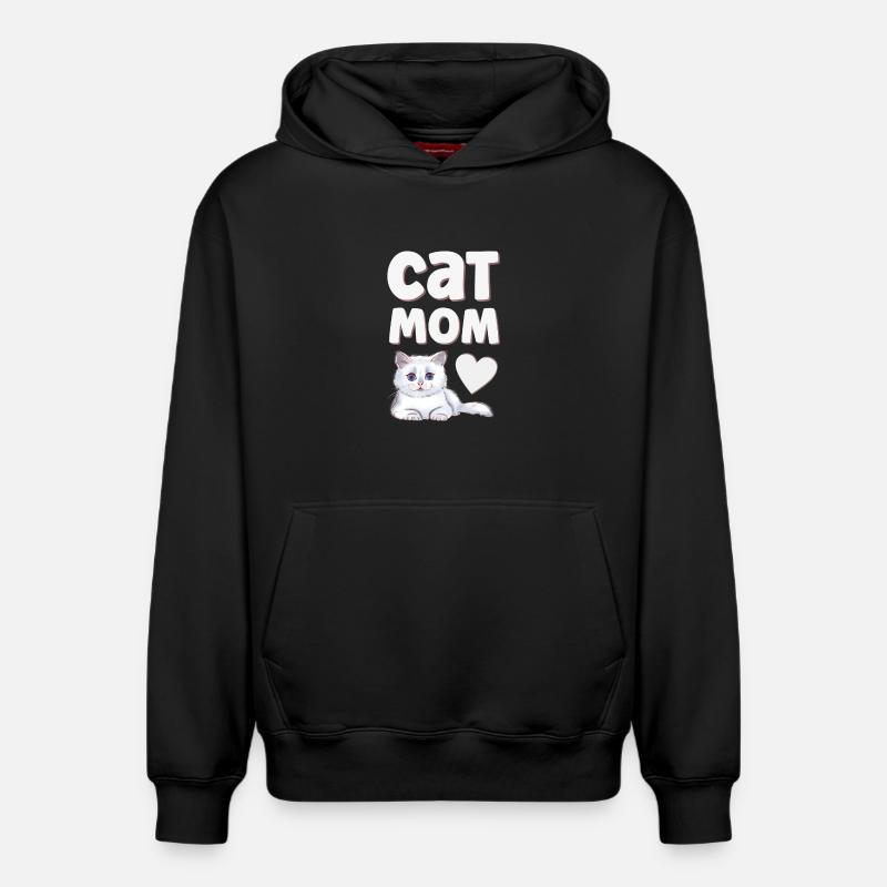 Chats Chats - Sweat à capuche unisexe décontracté en coton biologique – de SPREAD - noir