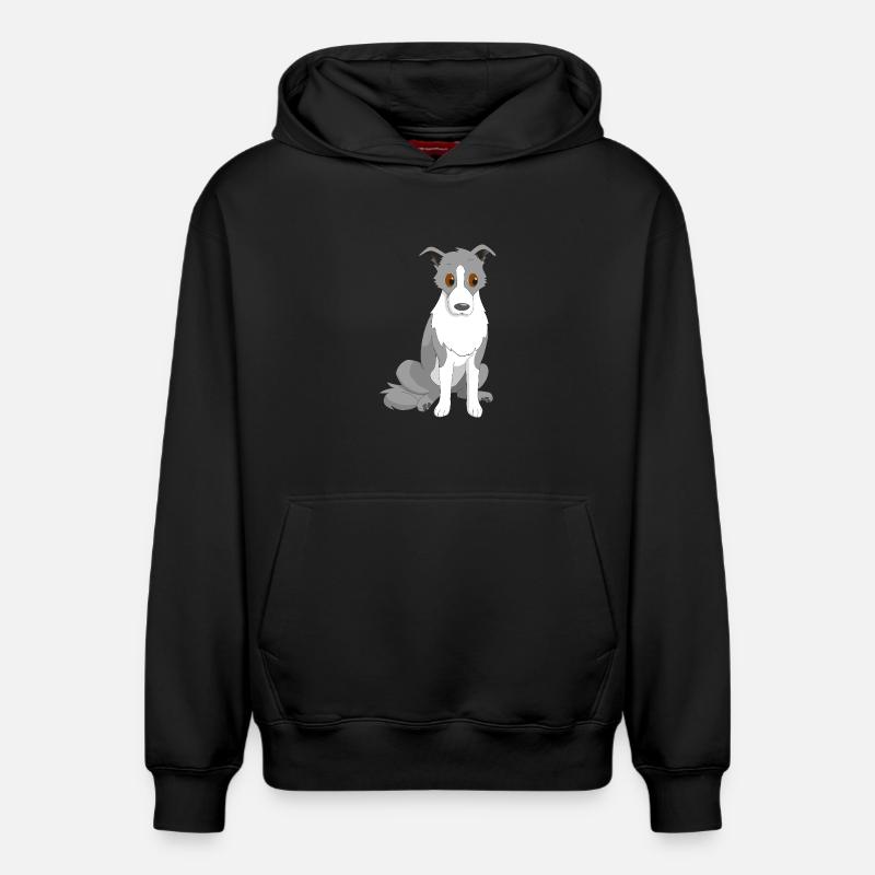 Border Collie Œil latéral - Sweat à capuche unisexe décontracté en coton biologique – de SPREAD - noir
