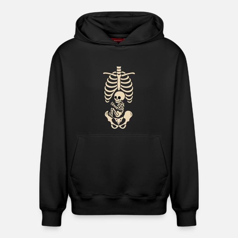 Squelette de maternité - Sweat à capuche unisexe décontracté en coton biologique – de SPREAD - noir