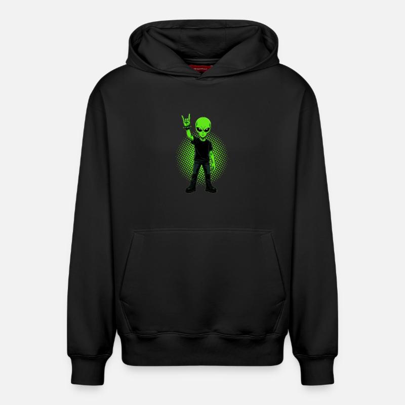 Heavy Metal Alien - Sweat à capuche unisexe décontracté en coton biologique – de SPREAD - noir