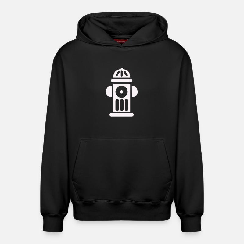 Fire Hydrant Silhouette Line Minimal - Relaxed Unisex Organic Hoodie – by SPREAD - black